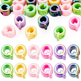 20шт. непрозрачные акриловые европейские бусины с УФ-покрытием, бусины с большим отверстием, разноцветные