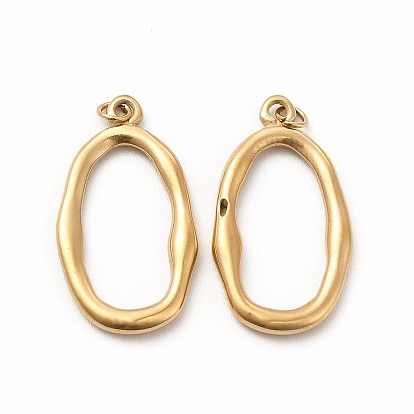 Ion Plating(IP) 304 Stainless Steel Pendants, with Jump Ring, Oval