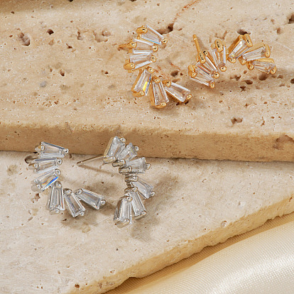 Латунь серьги, со стразами