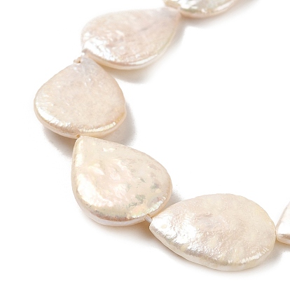 Natural Baroque Pearl Keshi Pearl Beads Strands, Cultured Freshwater Pearl, Teardrop, Grade 5A+