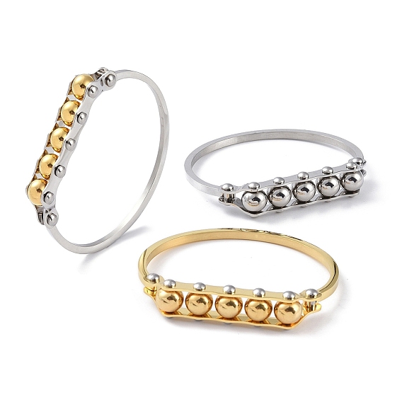 Round Beaded 304 Stainless Steel Bangles