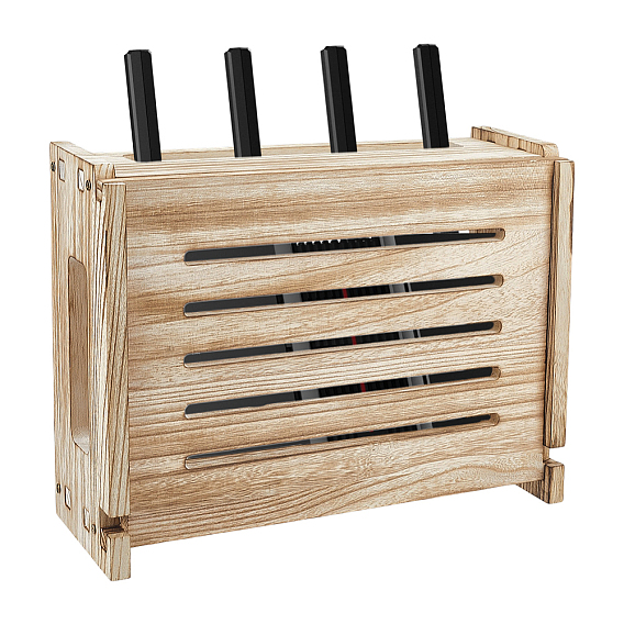 Wall-Mounted Rustic Wooden Router Storage Box, Rectangle