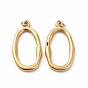 Ion Plating(IP) 304 Stainless Steel Pendants, with Jump Ring, Oval