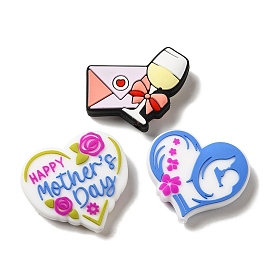 Mother's Day Silicone Focal Beads, DIY Nursing Necklaces Making, Heart and Envelope