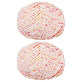 2 мотки полиэфирной пряжи для вязания спицами и крючком