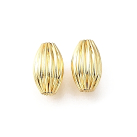 Латунная гофрированная бисера, овальные, без свинца и без кадмия, стойки покрытие, прочное покрытие