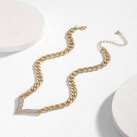 V-образные ожерелья из сплава со стразами и кристаллами для женщин