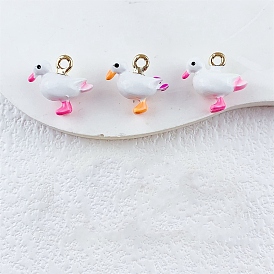 Подвески из эмали и сплава, прелести утки, золотые