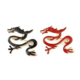 Alloy Dragon Enamel Pins Brooches, Golden