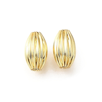 Латунная гофрированная бисера, овальные, без свинца и без кадмия, стойки покрытие, прочное покрытие