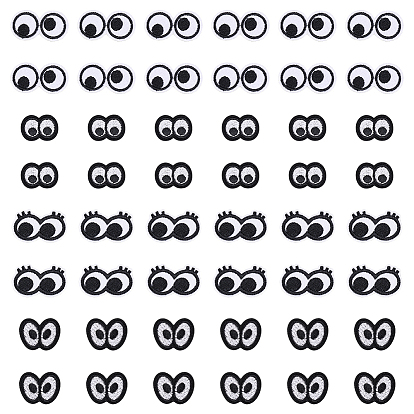 48 шт. 4 стиль глаз, полиэстер, компьютерная ткань для вышивки, гладить/пришивать нашивки, аксессуары для костюма, аппликация