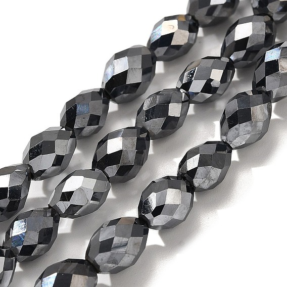 Терагерц каменные бусы пряди, граненые, овальные