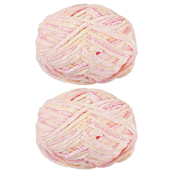 2 мотки полиэфирной пряжи для вязания спицами и крючком