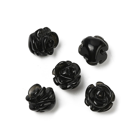 Природные обсидиана бусы, роза