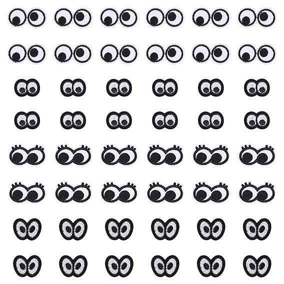 48 шт. 4 стиль глаз, полиэстер, компьютерная ткань для вышивки, гладить/пришивать нашивки, аксессуары для костюма, аппликация