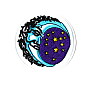 Computerized Embroidery Cloth Iron on/Sew on Patches, Costume Accessories, Appliques, Flat Round with Moon and Star