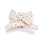 Plastic Claw Hair Clips, Covered with Wool and Cloth, Bowknot & Flower