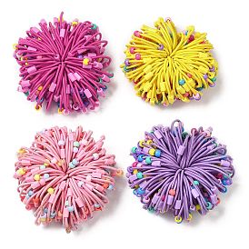 Красочные нейлоновые эластичные резинки для волос для девочек и детей, с пластиковой бисера