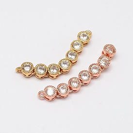 Micro en laiton pavent aaa liens zircone cubique, sans cadmium et sans nickel et sans plomb, 30x4x3.3mm, Trou: 1mm
