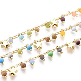 Латунные звездчатые цепи ручной работы, с кошачьим глазом для изготовления ожерелий и браслетов, пайки, с катушкой, реальный 18 k позолоченный