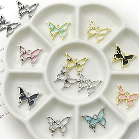 Butterfly Alloy & Resin Pendants, for DIY Jewelry Accessories