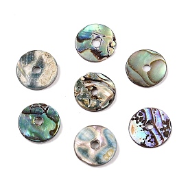 Natural Paua Shell Donut/Pi Disc Charms