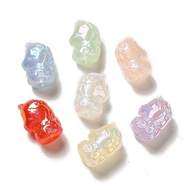 Luminous Acrylic Beads, AB Color Plated, Glitter, Unicorn
