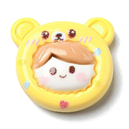 Кабошоны из непрозрачной смолы с милым мультяшным рисунком