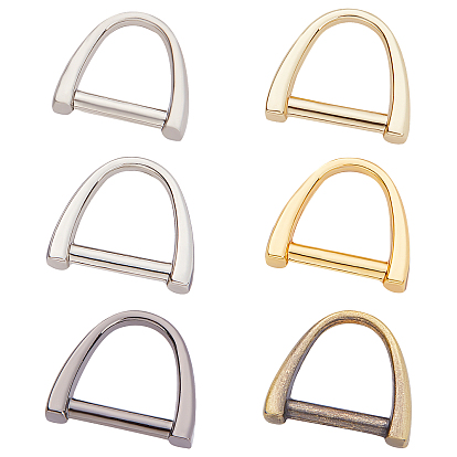 36Pcs 6 Colors Zinc Alloy D Rings, Buckle Clasps, for Webbing, Strapping Bags, Garment Accessories