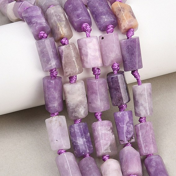 Натуральный лепидолит / пурпурный слюдяный камень бисер пряди, колонка, граненые