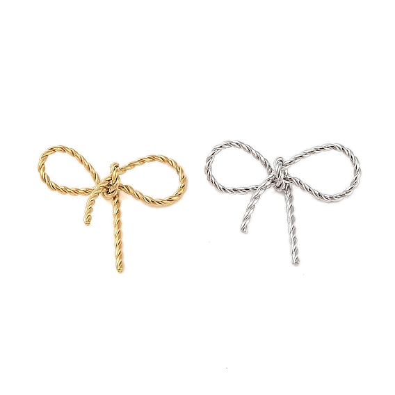 304 подвески-соединители с витыми бантиками из нержавеющей стали