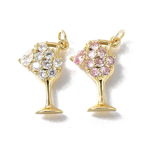 Латунные микро проложить кубического циркония подвески, без кадмия, без никеля и без свинца, бокал прелести, реальный 18 k позолоченный
