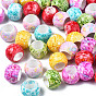 Opaque Spray Painted Acrylic Large Beads, , Rondelle