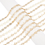 2M 2 Style Brass Link Chains, Long-Lasting Plated, Unwelded