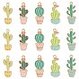 Alloy Enamel Pendants, Cactus Charms, Light Gold