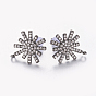 Brass Micro Pave Cubic Zirconia Stud Earring Findings, with Loop, Lead Free & Cadmium Free, Shining Star