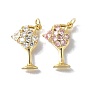 Латунные микро проложить кубического циркония подвески, без кадмия, без никеля и без свинца, бокал прелести, реальный 18 k позолоченный