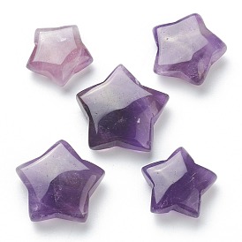 Natural Amethyst Beads, No Hole/Undrilled, for Wire Wrapped Pendant Making, Star