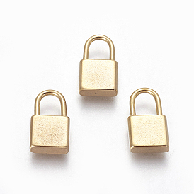  PVD Vacuum Plating 304 Stainless Steel Pendants, Padlock