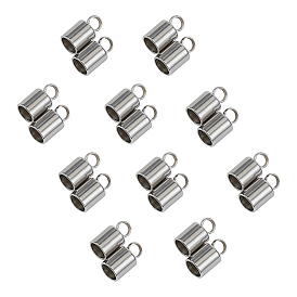 304 Stainless Steel Cord Ends, End Caps Glue in Barrel End Caps, Cord Finding for Kumihimo Jewelry Making