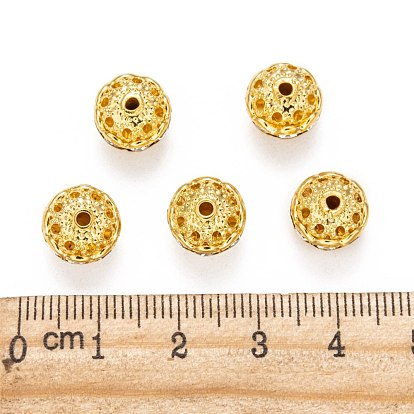 Brass Rhinestone Beads, Gunmetal, 10mm, Hole: 1.2mm