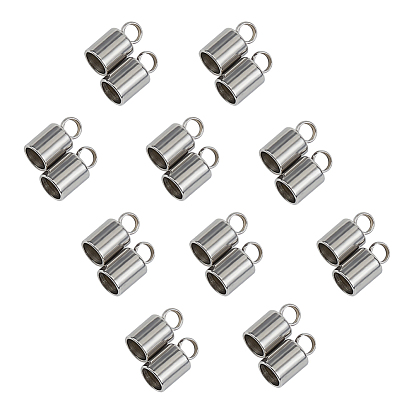 304 Stainless Steel Cord Ends, End Caps Glue in Barrel End Caps, Cord Finding for Kumihimo Jewelry Making