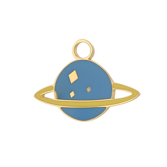 304 нержавеющей стальной эмали подвески, очарование планеты, ионное покрытие (ip), долговечный, реальный 18 k позолоченный