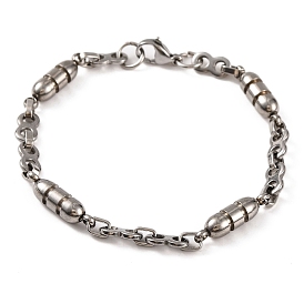 304 Stainless Steel 8 Link Chain Bracelets, with 201 Stainless Steeel Findings