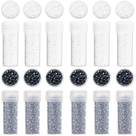 60g 2 стиль цилиндрический бисер, металлические цвета и непрозрачные цвета с блеском, круглое отверстие, единый размер