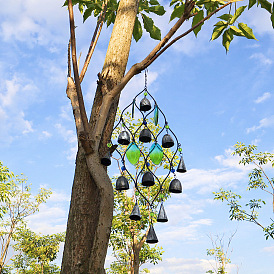 Heavy industry bell pendant, old retro gradient glass outdoor pendant for home decoration