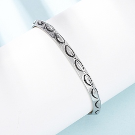 Ретро 316 браслеты-манжеты из хирургической нержавеющей стали, конский глаз