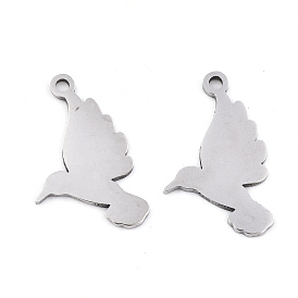 Pendentifs en acier inoxydable, estampillage d'une étiquette vierge, Coupe au laser, colibri
