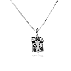 Alloy Prayer Box Urn Ashes Pendant Box Chain Necklace for Women Men