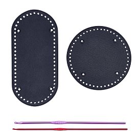 PU Leather Bottom, with Aluminum Crochet Hooks, for Women Bags Handmade DIY Accessories